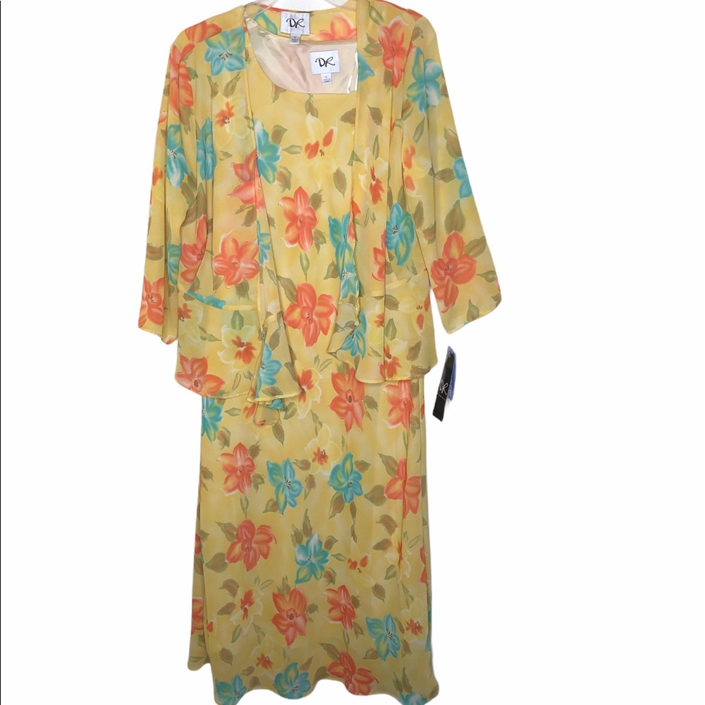 David Wayne Vintage Y2K Grandmacore Two Piece Floral Dress Set NWT